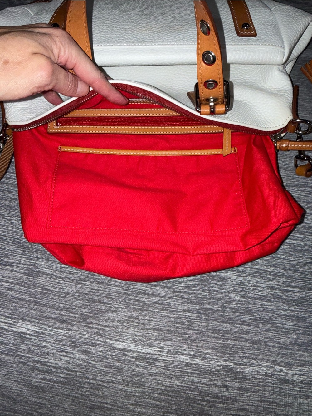 Dooney & Bourke Patterson White Leather Trina Satchel - Picture 7 of 16